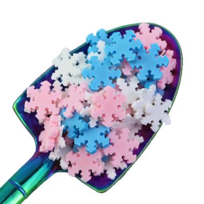 China Worldwide Polymer Blue Pink 10MM White Clay Snowflakes Sprinkles For Slime Christmas 5MM Snowflakes Tumbler Resin Fillers Nail Deco for sale