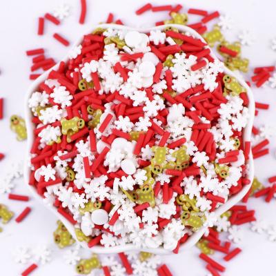 China Around the World White Polymer Clay Sprinkles Slices For Slime Christmas Gingerbread Man Snowflakes Tumbler Resin Fillers Nail Deco for sale