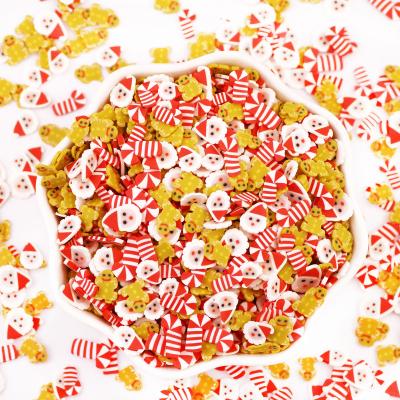 China 5MM Around the World Candy Red Santa Gingerbread Man Christmas Polymer Clay Sprinkles Slices For Slime Open Tumbler Resin Fillers Nail Deco for sale