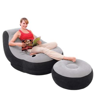 China Intex furniture 68564 classic color air sofa foldable inflatable lounge sofa with cup hole inflatable lazy sofa for indoor&outdoor for sale