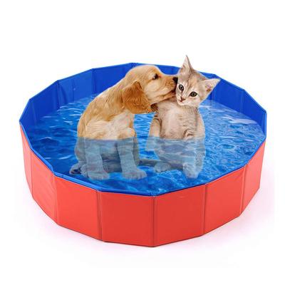 China Kland PVC Fiberboard Collapsible Folding Portable Pet Cat Dog Pools Non-Inflate Pet Tub for sale