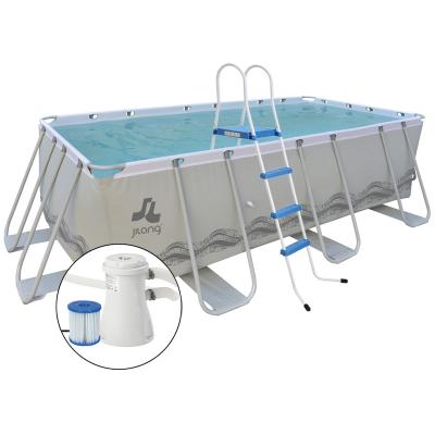 China Jilong Avenli 17726 Passaat Gray Rectangular Steel Frame Swimming Pool Portable Plastic Pool 400cm x 200cm x 99cm for sale