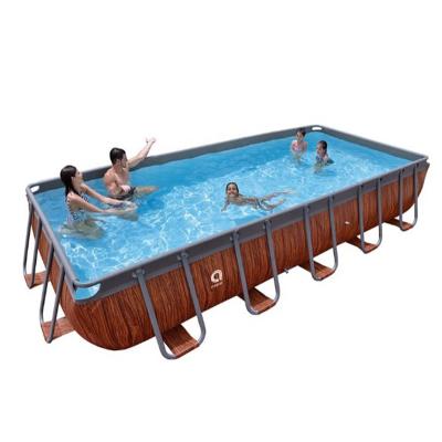 China Around 2022 New Design Jilong Avenli 17824 Passaat Grit Design Rectangular Steel Frame Large Large Family Swimming Pool for sale