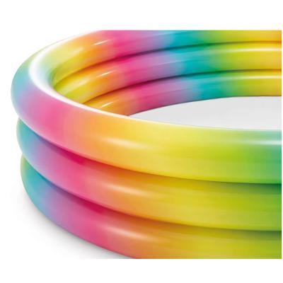 China Ideal for garden use Intex 58449 Rainbow Shade Pool Large Size 3-O-Rings Above Ground Baby Pool Inflatable Pool for Kids for sale