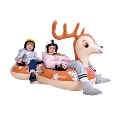 China 4 Durable Handles For Wholesale Inflatable Funny Snow Tube Safety jilong 2-Person Deer Snow Tube PVC Sledding Equipment for sale