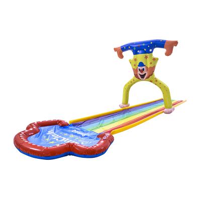 China PVC jilong 51120 Circus Clown Single Slide Outdoor Water Playing Spray Slide Hot Summer Grassland Toy For Children for sale