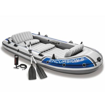 China 3 Inner Tubes Intex 68325 Inflatable Tour Fishing Boat Set 5 Person Inflatable Rafting Kayak With Paddles&pump for sale