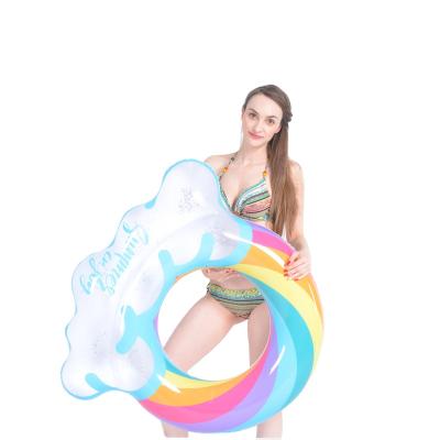 China Shiny swquins included jilong 35002 glitter rainbow ring inflatable cloud&rainbow shape ring kids swimming pool water swimming float for sale