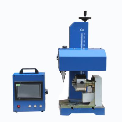 China 140*80mm Metal Desktop Pipe Pneumatic Letter Dot Pin Marking Machine With Rotary Fixture for sale