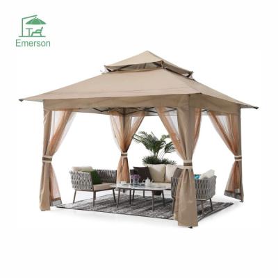 China EMERSON 3.5x3.5m outdoor gazebo outdoor/garden/patio tent pop up luxury garden gazebo with mosquito netting for sale