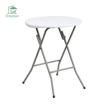 China EMERSON Outdoor Indoor Easy Storage Folding Table Portable Folding Table Picnic Round Plastic Folding Table for sale