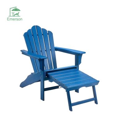 China EMERSON New Design Patio Furniture Plastic Folding Table HDPE Adirondack Chair Folding Adirondack Chair With Ottoman for sale