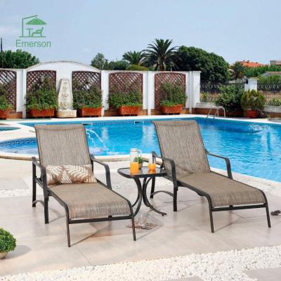 China Modern EMERSON Outdoor Leisure Chaise Lounge Chair Set Folding Lounger Pool Sun Sofas for sale