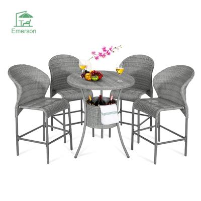 China EMERSON Outdoor Furniture Bistro Sets Modern Dining Furniture Patio Garden Rattan Furniture for sale