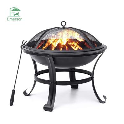 China EMERSON Outdoor Metal Square Firepit Stored Patio Stove Wood Stove Garden Furniture Wood Burning Fire Pit for sale