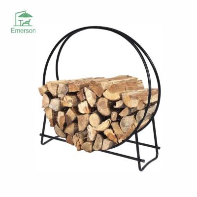 China Outdoor high temperature spray treatment is not easy to oxidize EMERSON Outdoor Firewood Storage Rack Log Rack Yard Back Around Outdoor Iron Firewood Rack for sale