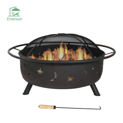 China EMERSON Garden Furniture Fire Pit Outdoor Wood Burning Stove Wood Burning Stove Metal Around Firepit for sale