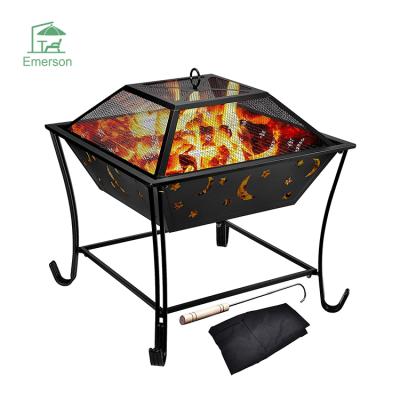 China EMERSON Outdoor Garden Portable Fire Pit Courtyard Metal Steel Bowl Stocked Fire Pit for sale