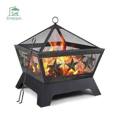 China EMERSON New Design Courtyard Portable Fire Pit Garden Outdoor Metal Steel BBQ Grill BBQ Fire Pit Stocked for sale