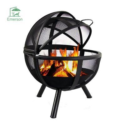 China EMERSON New Design Outdoor Portable Fire Pit Garden Round Wood Burning Stocked Fire Pit for sale