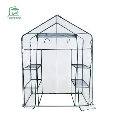 China EMERSON Easy Assembly Portable PVC Garden Greenhouse Mini Greenhouse With Zipper Door Easily Assembled Exterior Window for sale