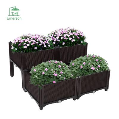 China EMERSON Outdoor Garden Planting Box Modern Plastic Garden Raised Bed Raised Garden Bed for sale