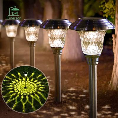 China Excellent Light Effect EMERSON Yard Patio Driveway Landscape Led Outdoor Waterproof Solar Garden Stake Light Stainless Steel Outdoor Solar Garden Light for sale