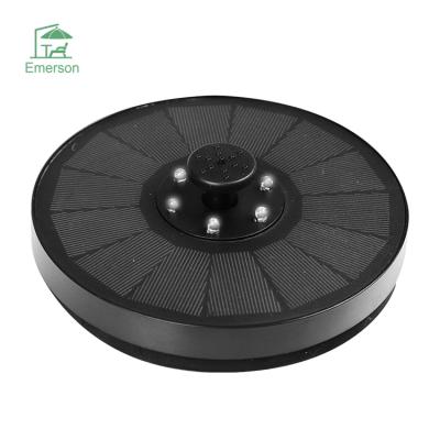 China Modern EMERSON Garden Bird Bath Solar Fountain Floating Solar Fountain Pump with LED Lights for sale