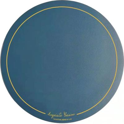 China Sustainable Round Pvc Place Mat Oilproof Leather Customizable Premium Place Mat for sale