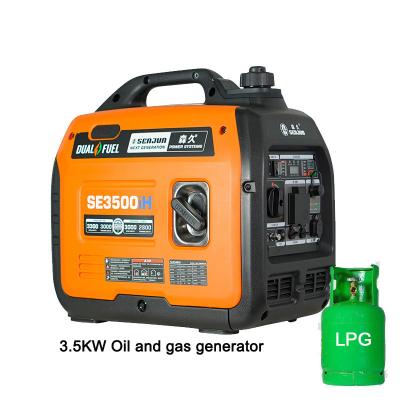 China 4200RPM 3.5KW 6.5KW Portable LPG/LNG Dual Fuel Silent Gas Gasoline Generator for sale