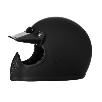 China Comfort Lining Full Helmet for Motorcycle MOTO-03 Fiberglass Vintage Double Certified for sale