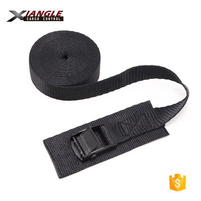 China Polyester Black 1 Inch 250kgs 2.5cm Metal Cam Buckle Tie Down Tie Down Cargo Lashing Strap For Car Carrying for sale