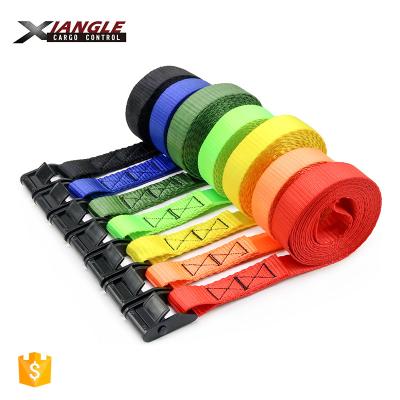 China 1 Inch 500kgs Polyester Cam Buckle Straps 25mm Motorcycle Tie Down 1 Inch Cam Buckle Soft Straps for sale