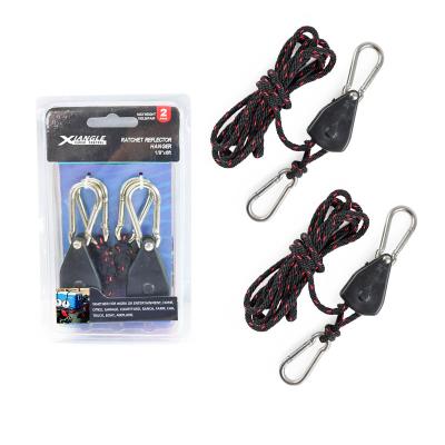 China Adjustable PP 2 Pack 1/8 Rope Ratchet Strap Tie Down Light Duty For Outdoor Hanger for sale