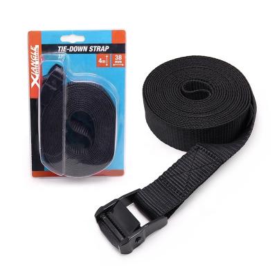 China Polyester Custom 1.5 Inch Black E Coating Cam Buckle Tie Down Endless Cargo Lashing Strap for sale