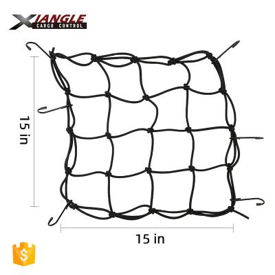 China High Quality PP Chat Latex Wholesale 15inch Elastic Rubber Yarn Or Cargo Net For Truck With Hooks Luggage Nets For Motorcycle Safety Net for sale