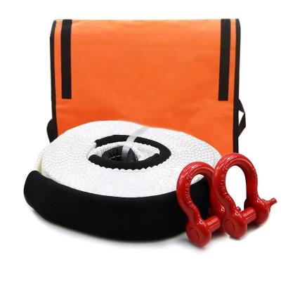 China 100% Nylon Tow Strap With Custom Tow Strap 9m Polyester Tow Strap Logo For Truck 8ton Recovery Vehicle for sale