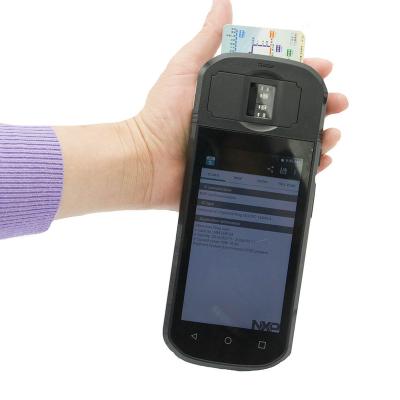 China Handheld PDA Android Phone 5 Inch Touch Screen Biometric PDA With Barcode Scanner And NFC Reader for sale