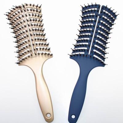 China Compact Duct Hair Brushes With Wet Logo Hair Brush Comb Curve Duct Detangling Brush For Styling Hair for sale