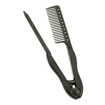 China Compact Hair Straightening Combs Carbon V Barber Hair Styling Comb High Quality Hair Straightener Comb for sale