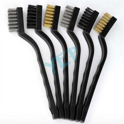 China Cleaning Yeah Plastic Handle Brass Wire Brush Set For Cleaning for sale