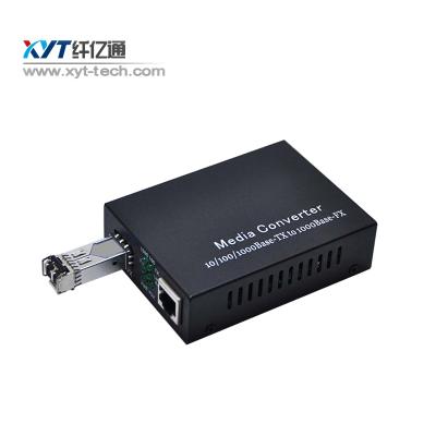 China 1.25g Network Media Converter Rj45 To SFP Fiber Optic Media Converter 1000M for sale