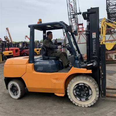 China Building material shops hot sale Japan original 7FD50 8FD50 5 tons TOYOTA diesel forklift FD50 price cheap for sale