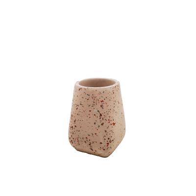 China Best Sustainable Selling Polyresin Modern Terrazzo Bathroom Accessory Tumbler for sale