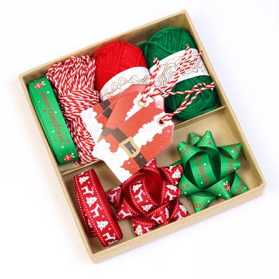 China Luster Wholesale Customized Polyester Printed Handmade Package Set Decoration Ribbon Star Shaped Bow For Christmas Gifts for sale