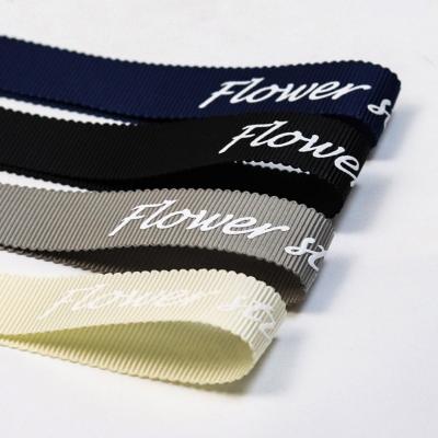 China Wholesale Custom Recyled Polyester Printed 3D Grosgrain Ribbon With Logo for sale