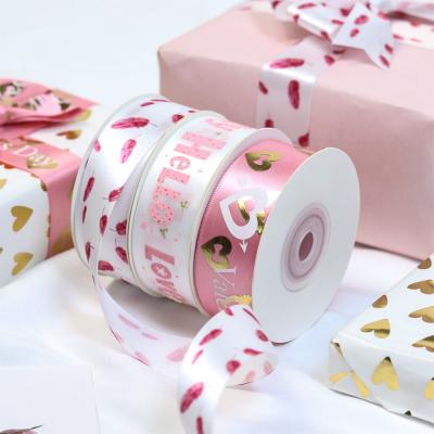 China Gift Packing / Decorations Wholesale Custom Pattern Sublimation Printing Satin Ribbon for sale