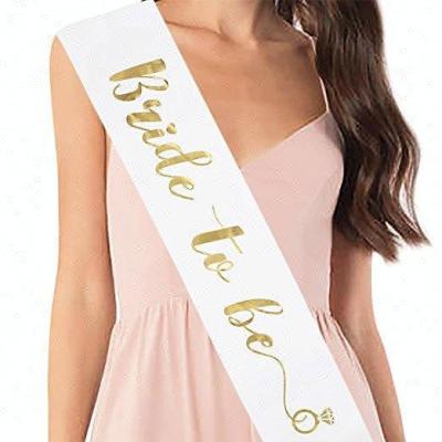 China 100%Polyester Factory Custom Logo Printed Bride To Be Happy Birthday Girl Pageant Satin Ribbon Sash For Party for sale