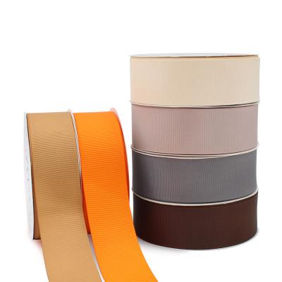 China Designer Eco Friendly Gray Grosgrain Solid Color Lude RPET Ribbon Custom for sale