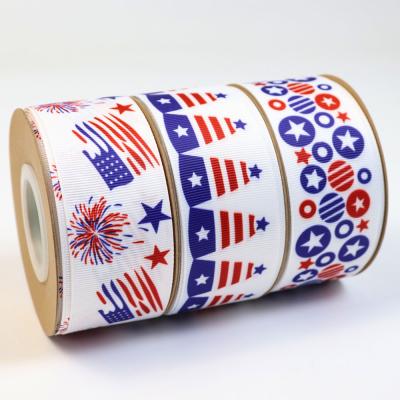 China Decorative Recyled Lude 38mm Sublimation Printed Grosgrain 100yards Ribbon for sale